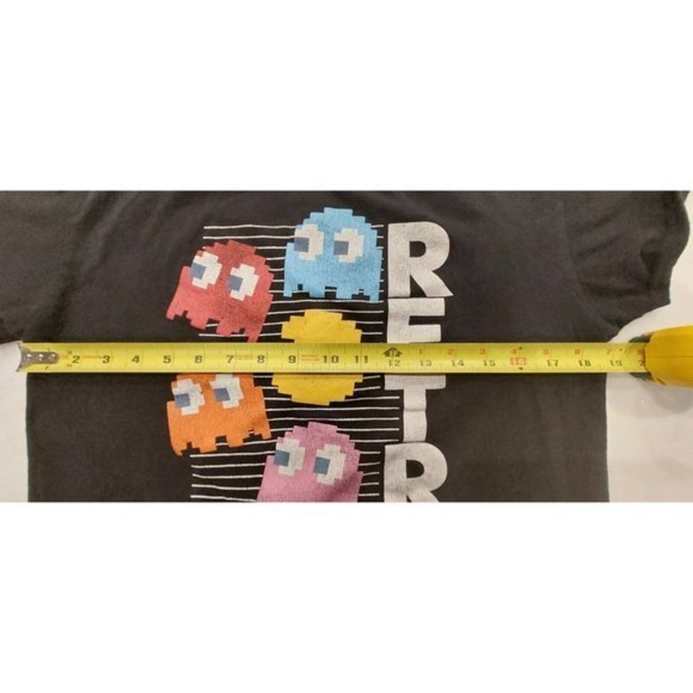 PAC MAN RETRO 1980 Black short sleeve t shirt Video Games 80’s PacMan Size Med - Picture 4 of 5